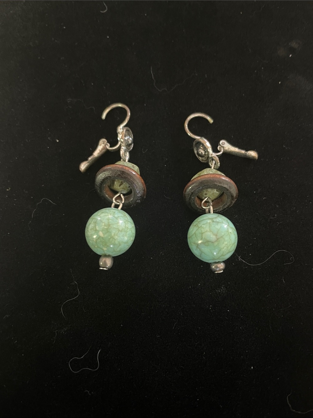 Turquoise Drop Earrings – Artisan Style. 8/21/6
